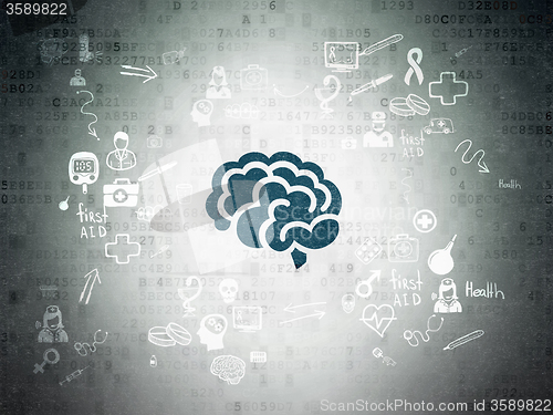 Image of Medicine concept: Brain on Digital Paper background
