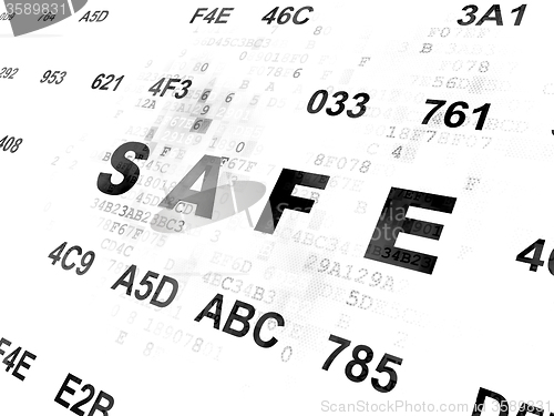 Image of Privacy concept: Safe on Digital background