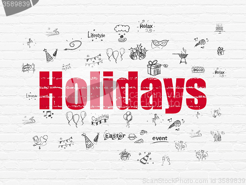 Image of Holiday concept: Holidays on wall background