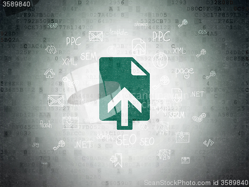 Image of Web design concept: Upload on Digital Paper background