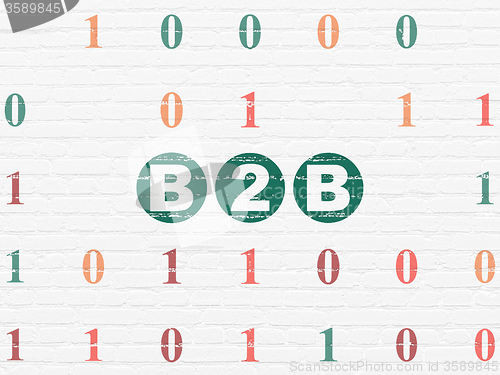 Image of Finance concept: B2b on wall background