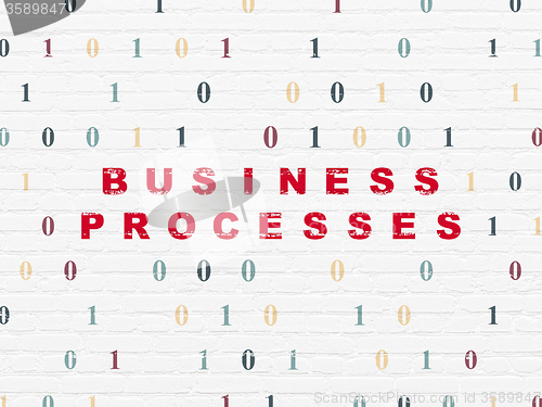 Image of Business concept: Business Processes on wall background