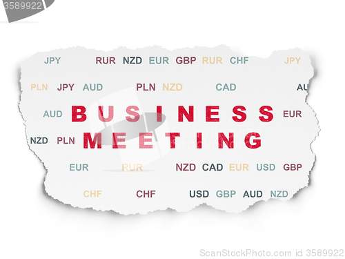 Image of Business concept: Business Meeting on Torn Paper background