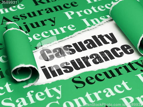 Image of Insurance concept: black text Casualty Insurance under the piece of  torn paper