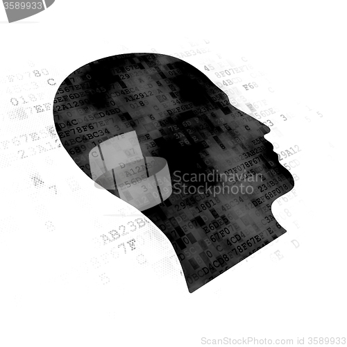 Image of Marketing concept: Head on Digital background