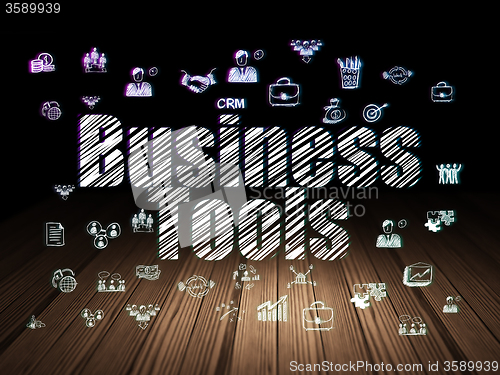 Image of Finance concept: Business Tools in grunge dark room