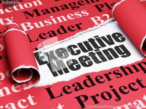 Image of Business concept: black text Executive Meeting under the piece of  torn paper