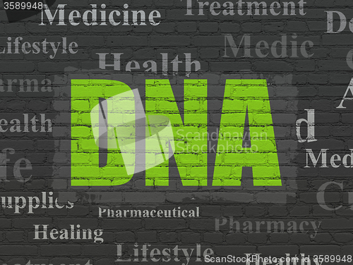 Image of Healthcare concept: DNA on wall background