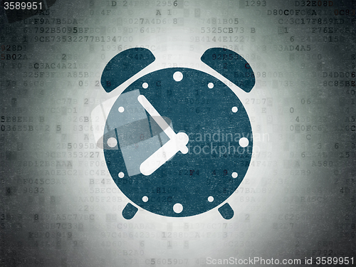 Image of Time concept: Alarm Clock on Digital Paper background