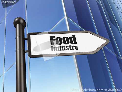 Image of Industry concept: sign Food Industry on Building background