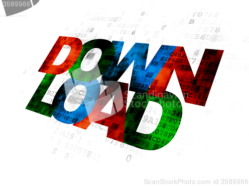 Image of Web development concept: Download on Digital background