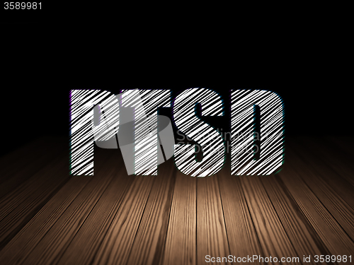 Image of Healthcare concept: PTSD in grunge dark room