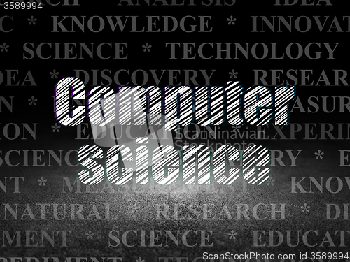 Image of Science concept: Computer Science in grunge dark room