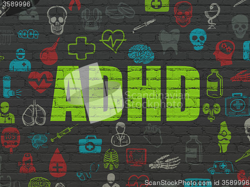 Image of Health concept: ADHD on wall background