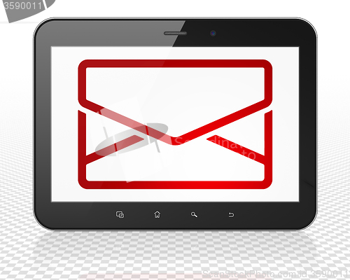 Image of Business concept: Tablet Pc Computer with Email on display