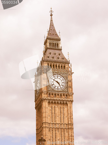 Image of Retro looking Big Ben in London