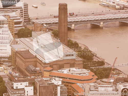 Image of Retro looking Aerial view of London
