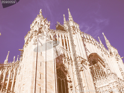 Image of Retro looking Milan Cathedral