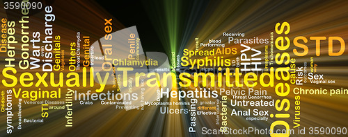 Image of Sexually transmitted disease STD background concept glowing