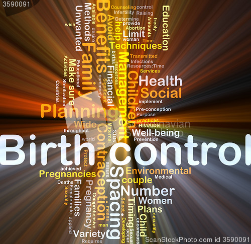 Image of Birth control background concept glowing