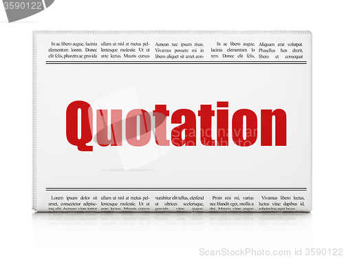 Image of Banking concept: newspaper headline Quotation