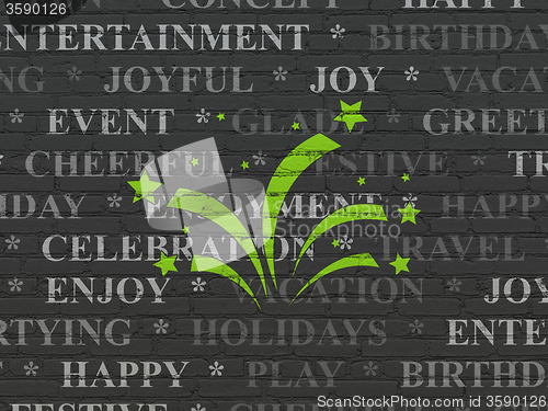 Image of Entertainment, concept: Fireworks on wall background