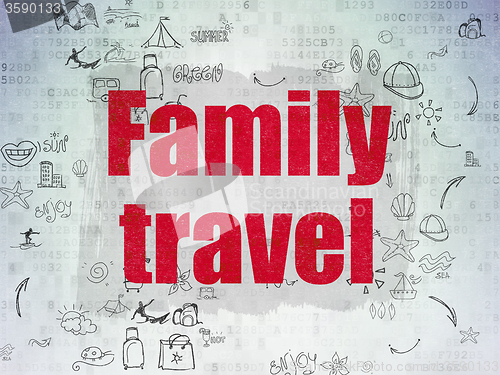 Image of Vacation concept: Family Travel on Digital Paper background