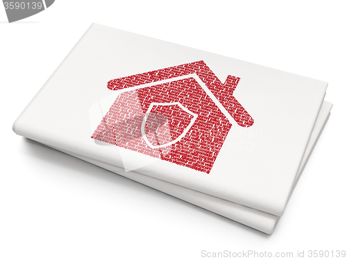 Image of Finance concept: Home on Blank Newspaper background