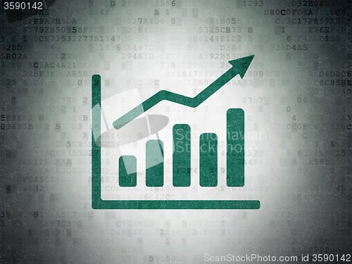 Image of Advertising concept: Growth Graph on Digital Paper background