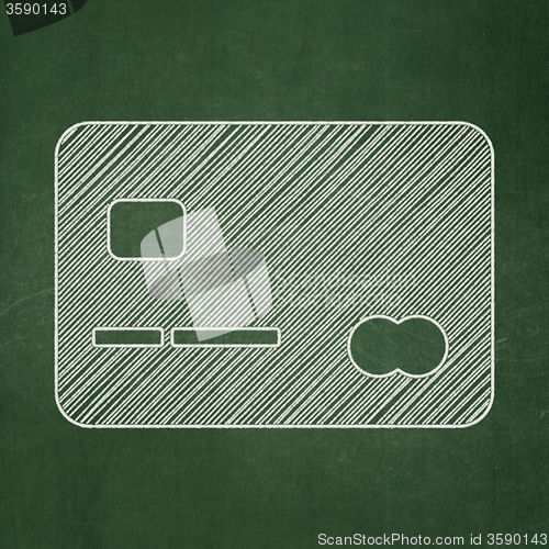 Image of Business concept: Credit Card on chalkboard background