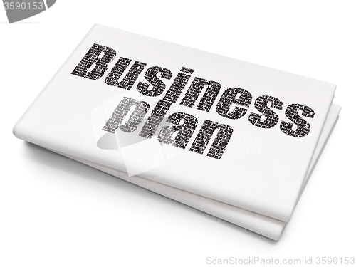 Image of Finance concept: Business Plan on Blank Newspaper background