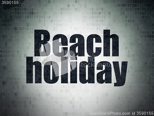 Image of Tourism concept: Beach Holiday on Digital Paper background