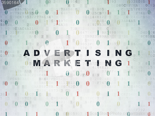 Image of Finance concept: Advertising Marketing on Digital Paper background