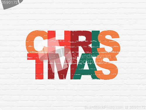 Image of Holiday concept: Christmas on wall background