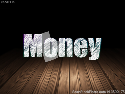 Image of Banking concept: Money in grunge dark room