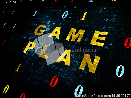 Image of Finance concept: Game Plan on Digital background
