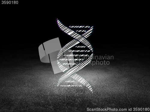 Image of Health concept: DNA in grunge dark room