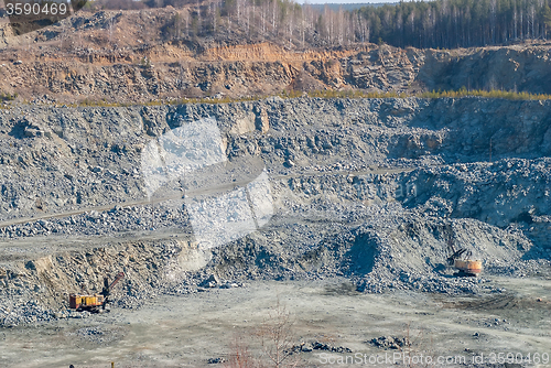 Image of Surface mining and machinery in open pit mine