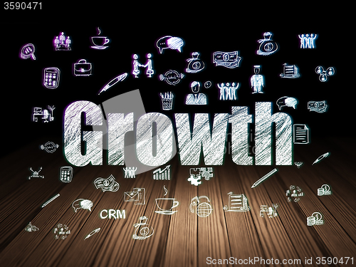Image of Business concept: Growth in grunge dark room