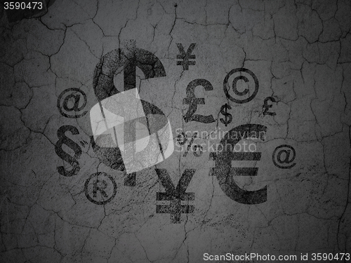Image of Advertising concept: Finance Symbol on grunge wall background