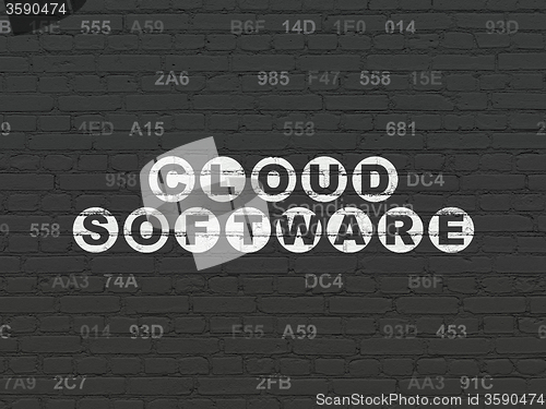 Image of Cloud networking concept: Cloud Software on wall background