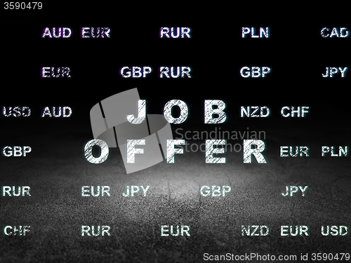 Image of Business concept: Job Offer in grunge dark room