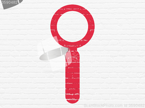 Image of Information concept: Search on wall background