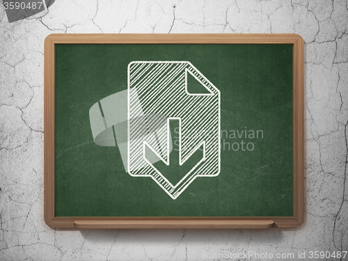 Image of Web design concept: Download on chalkboard background