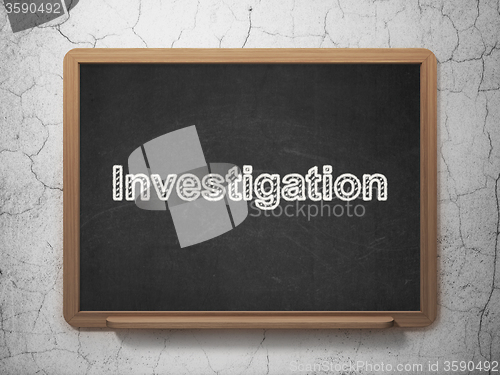 Image of Science concept: Investigation on chalkboard background