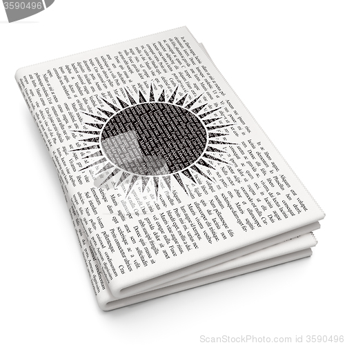 Image of Vacation concept: Sun on Newspaper background