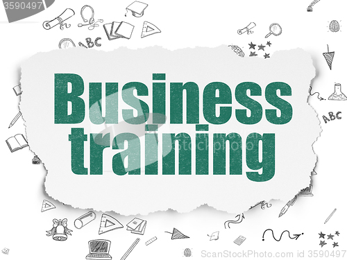 Image of Education concept: Business Training on Torn Paper background