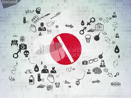 Image of Medicine concept: Pill on Digital Paper background