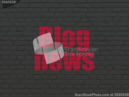 Image of News concept: Blog News on wall background