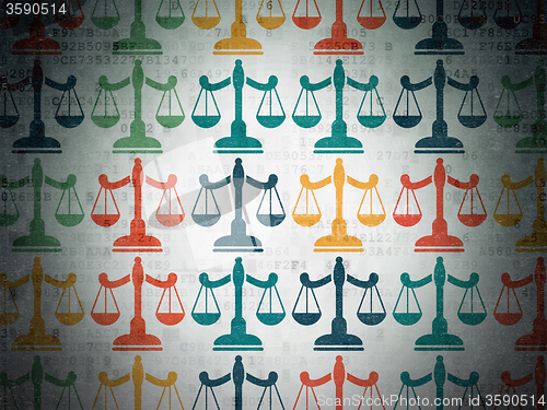 Image of Law concept: Scales icons on Digital Paper background